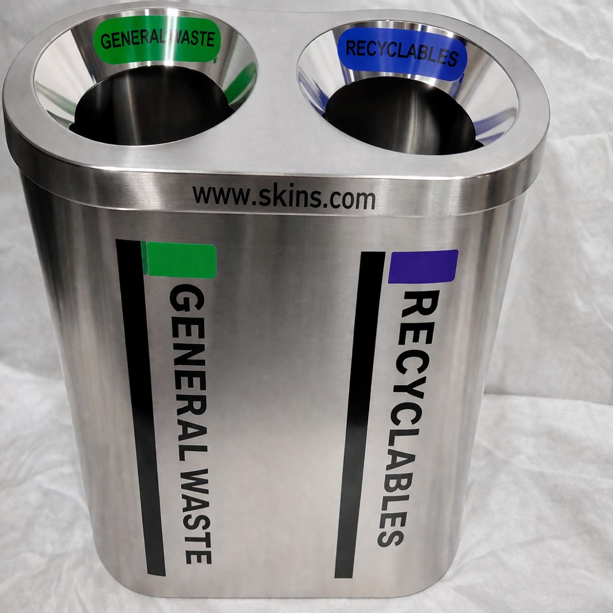 Modern stainless steel waste bin